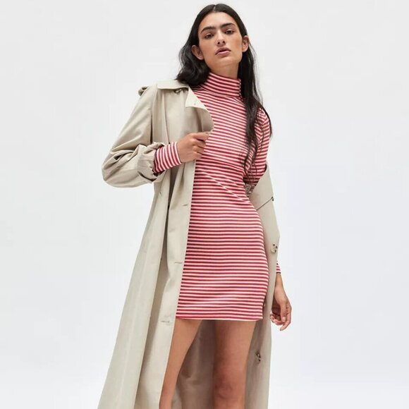 NWT Urban Outfitters BDG Nola Mock Neck Long Sleeve Red Mini Dress - Picture 5 of 5